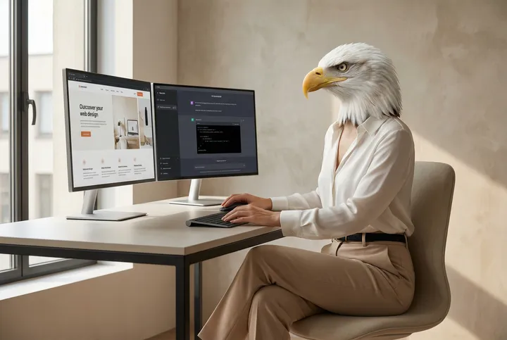 Eagle trabajando en desarrollo web con automatización e IA